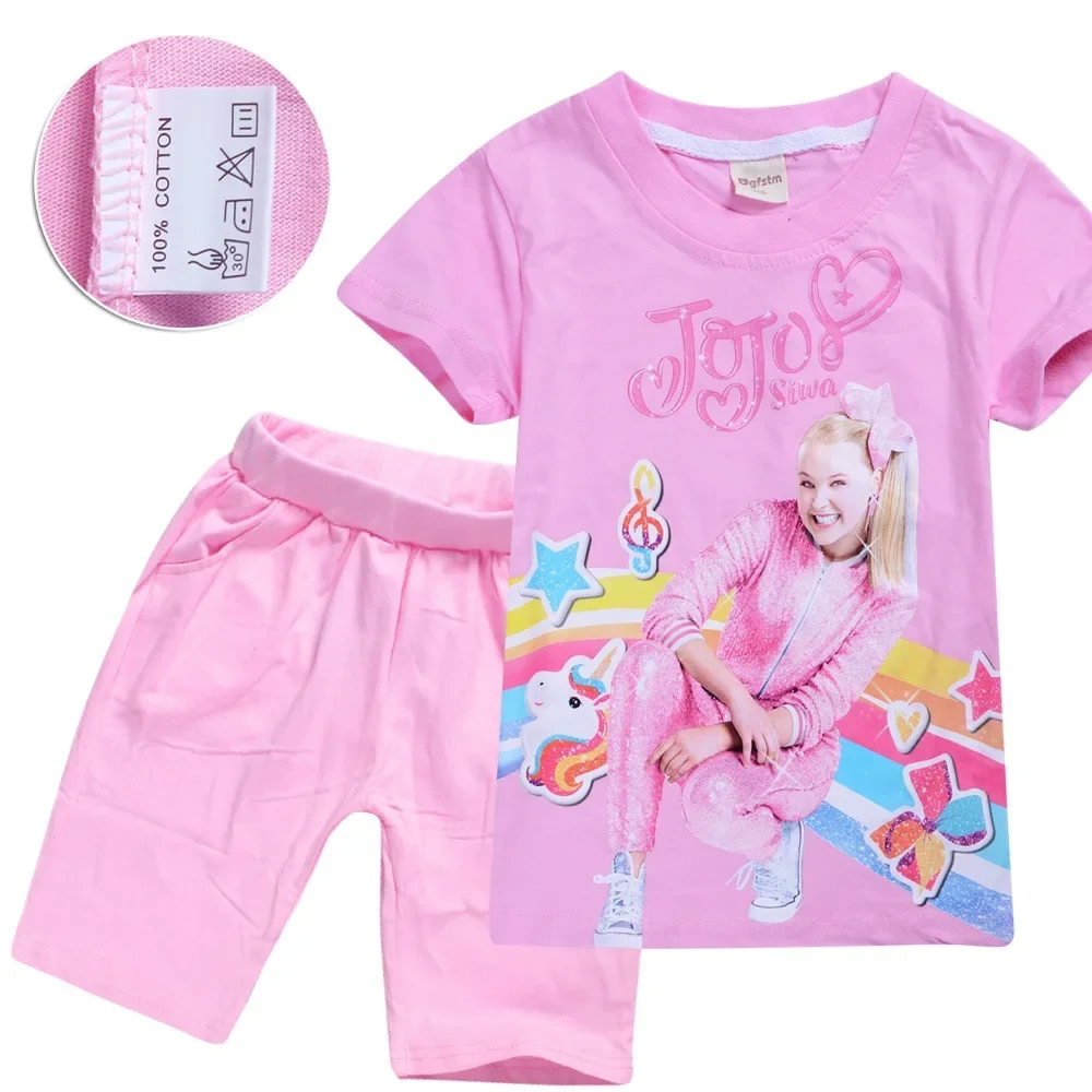 New Youtube JOJO Siwa Baby Clothes Sets 2pcs Kids Girls Tops T Shirts Shorts Christmas Birthday tshirt Clothing Toddler Homewear