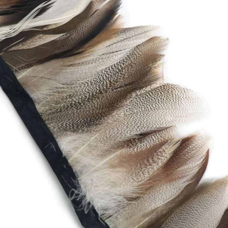 Natural Pheasant Duck Feathers 1/2Meter on Tape Trim Fringe Ribbon for Sewing Clothes Trimmings Carnaval Decoration