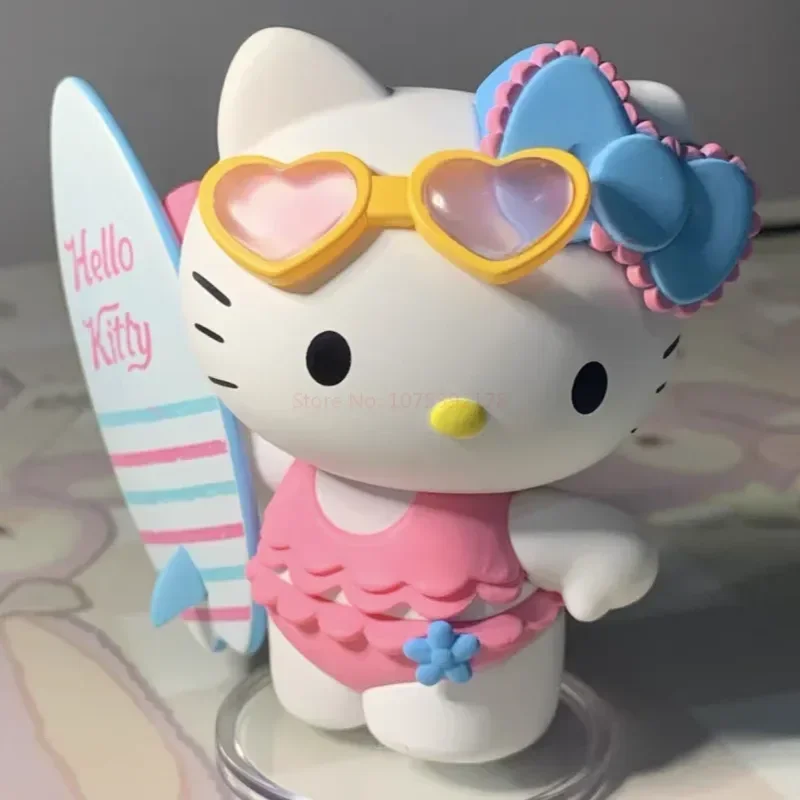 Sanrio กล่องตาบอด Hello Kitty Cinnamoroll ชุดเกาะขนาดเล็ก Kawaii ของเล่นโมเดลตุ๊กตาน่ารักของสะสมของขวัญกล่องลึกลับ