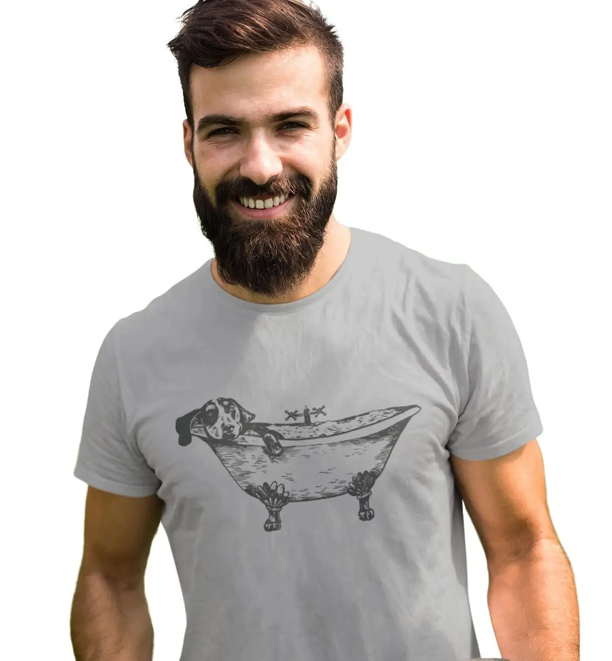 男性用バスタブTシャツ,楽しい動物のTシャツ