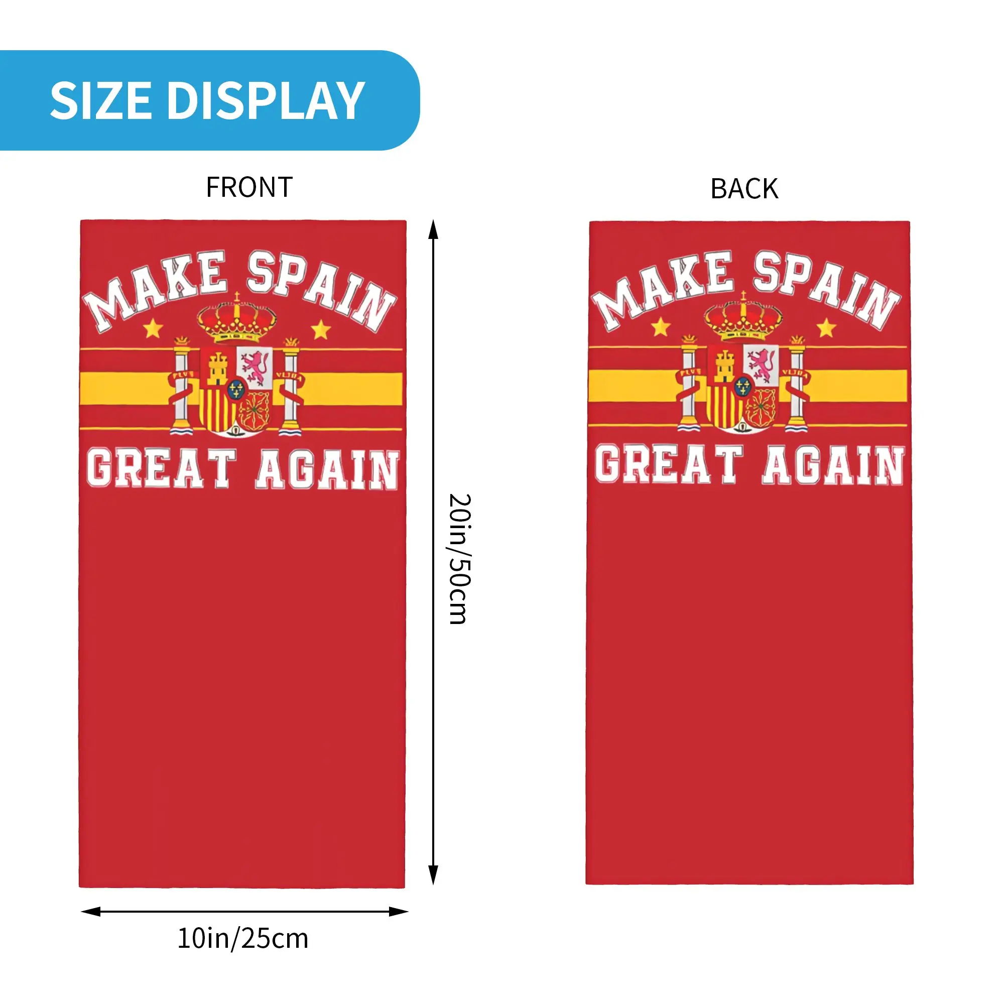 Make Spain Great Again Spanish Pride Bandana Neck Gaiter Printed Espana Balaclavas Wrap Scarf Multi-use Headband Riding Adult