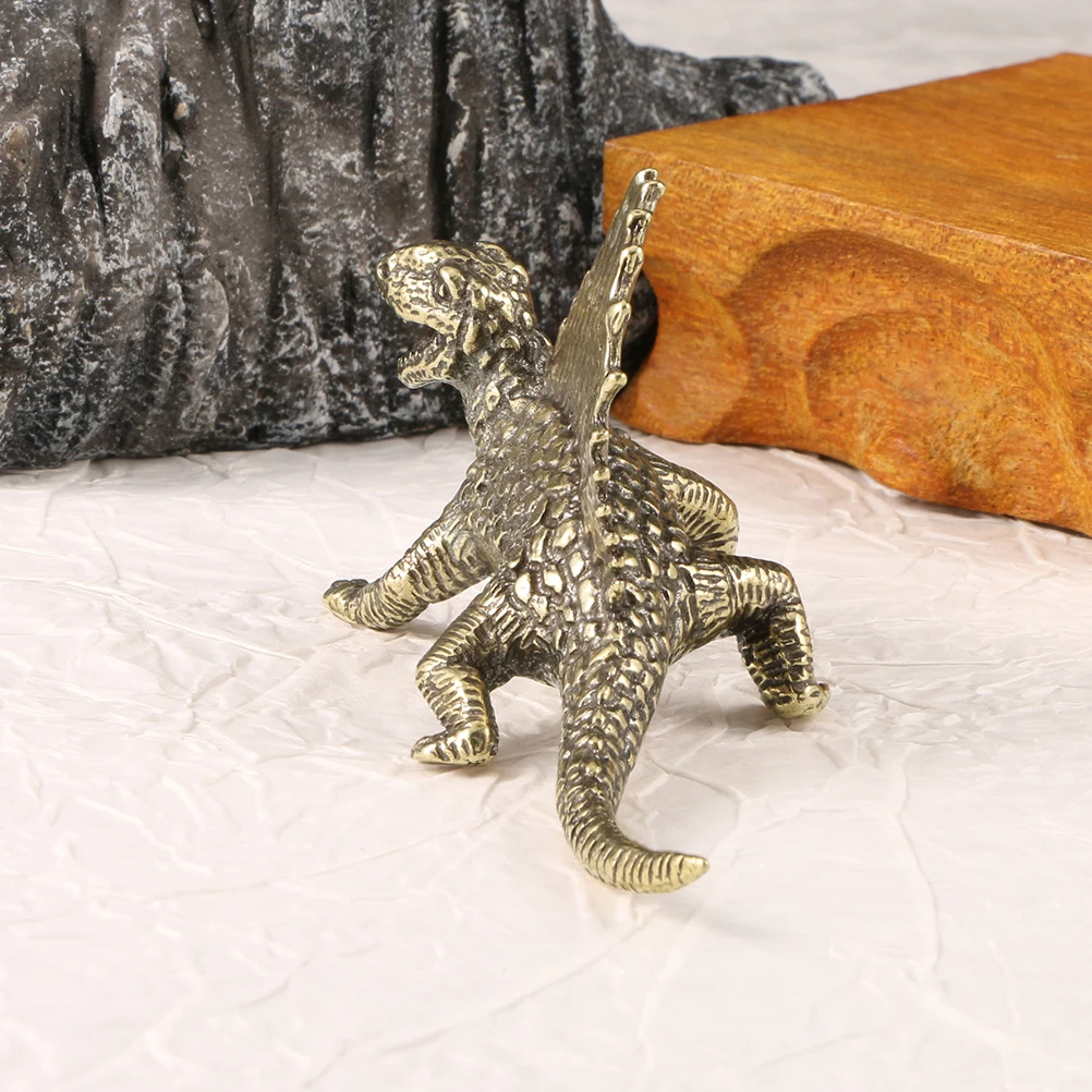 

Dinosaur Microlandscape Dilosaur Statue Figurine Sculpture Golden Craft for Decor
