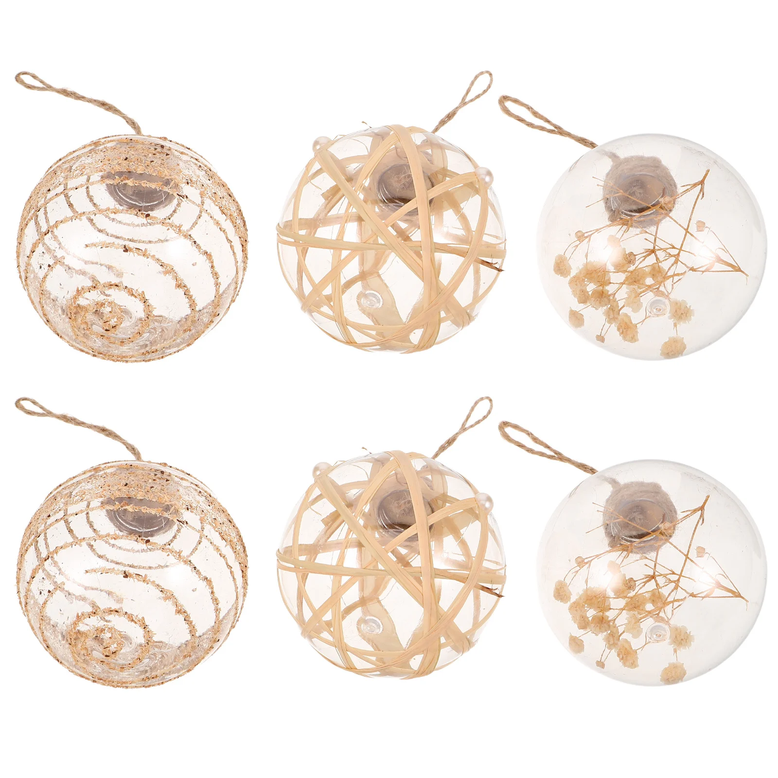 

6Pcs Plastic Christmas Ornaments Clear Shatterproof Baubles for Tree Holiday Party Wedding Decorations Transparent Hanging Xmas