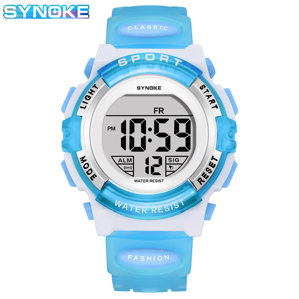 Crianças Watch Sport Kids Rubber Strap Waterproof LED Digital Watch para Kid Estudante Menina Menino Relógio De Pulso