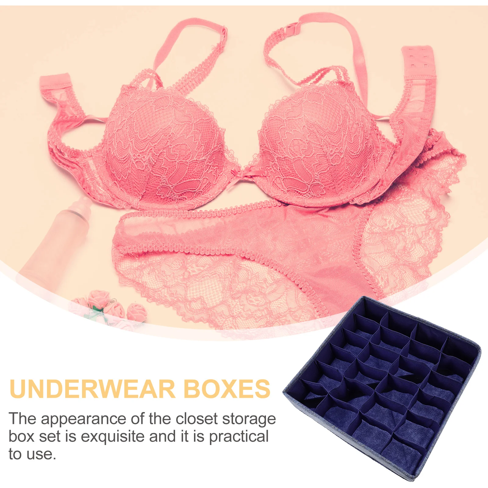 

1Pcs Socks Underwear Organizer 24 Cell Storage Box Drawer Divider Closet Organizer Storage Container Cell Sock Box