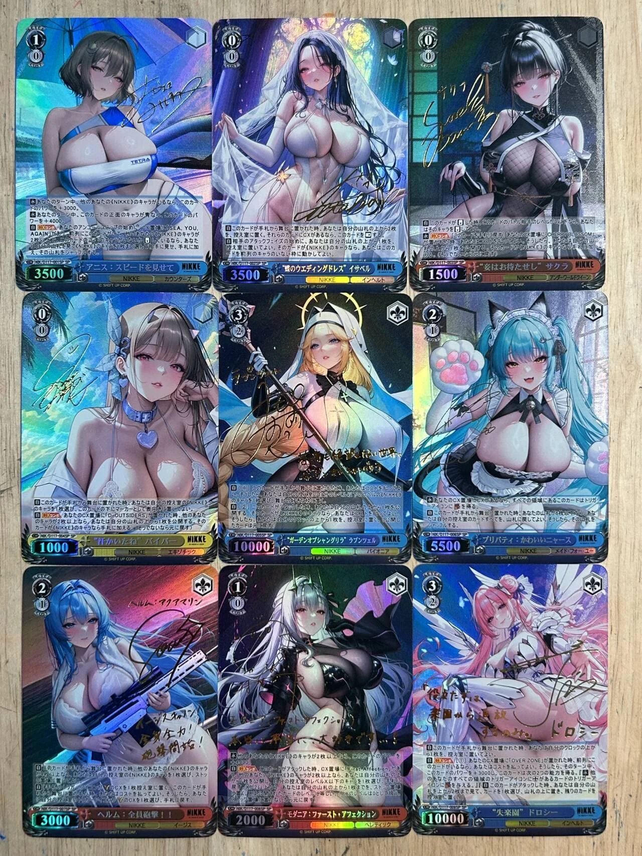 9pcs/set NIKKE：The Goddess of Victory Diy    Self Control Collect Signature Trading Flash Card Anime Cartoon Gift