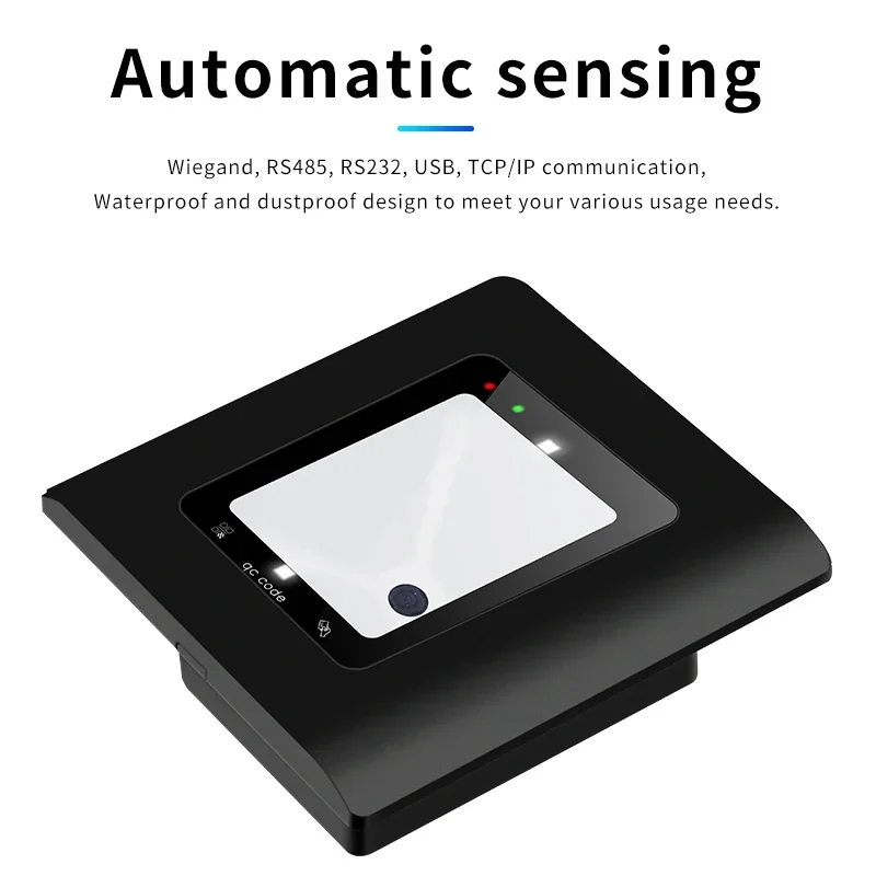

13.56Mhz QR Code Access Card Reader Embedded Flashing Dynamic QR Code Wiegand 26/34 USB RS232 Format MF Waterproof RF Card Reade