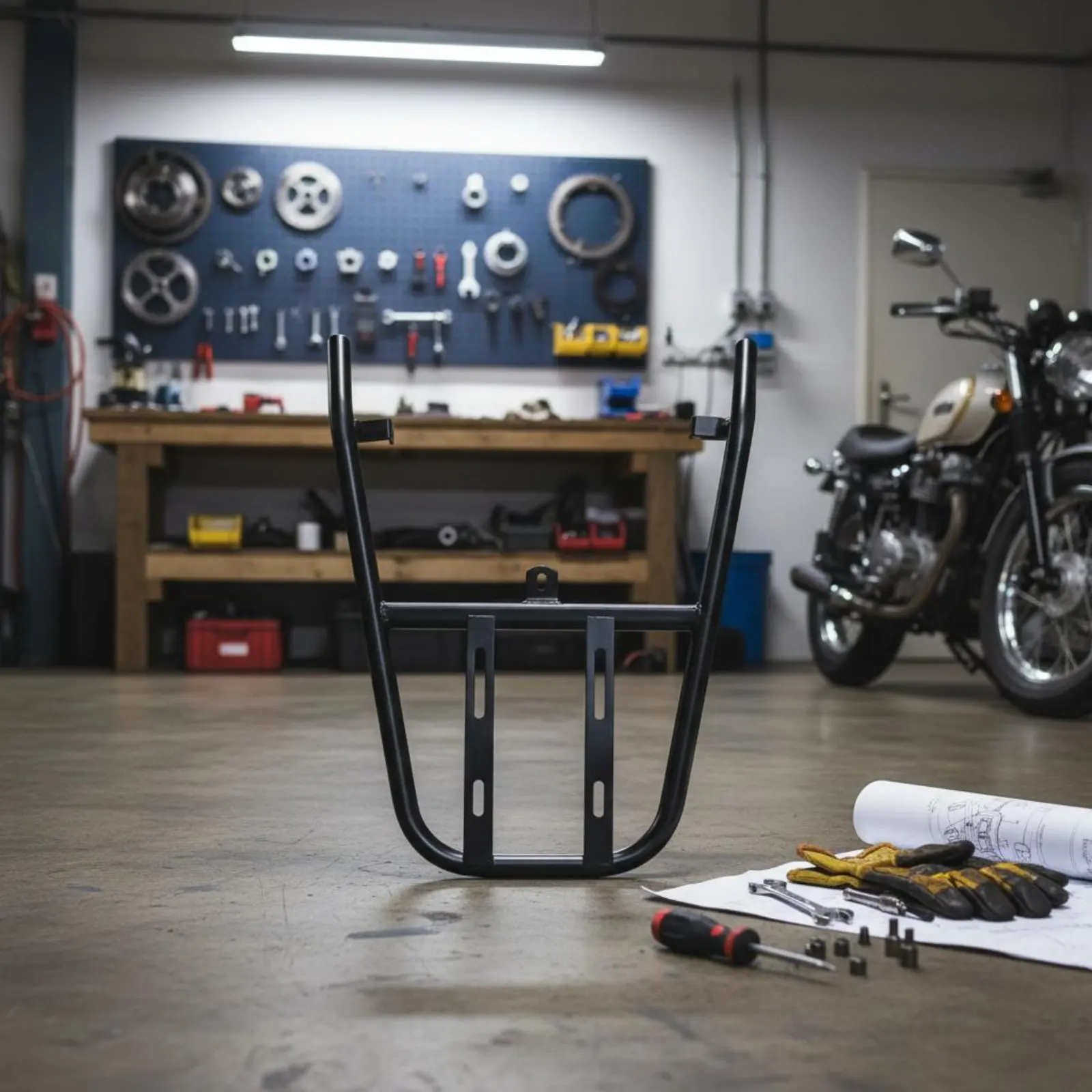 Motorcycle Rear Luggage Rack Sturdy Construction Scooter Tail Mount Scooter Hauling Rack Enhanced Load Capacity for Touring