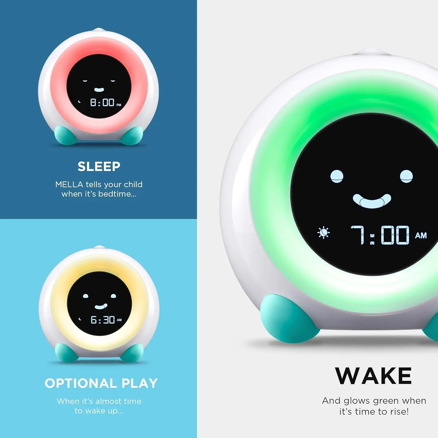 Ready to Rise Children's Sleep Trainer, Night Light, Sound Machine and OK to Wake Alarm Clock for Toddlers and Kids