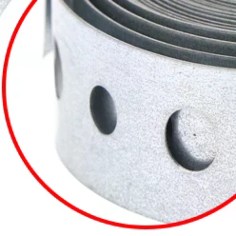 1 Roll Galvanized Steel Tape Hanger Strap Pre-Punched Multi-Slot Metal Tape For Pipe Supports Hanging And Sheet Metal Work