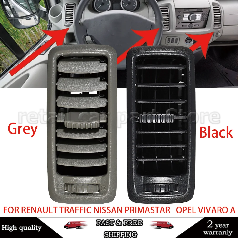 Car Heating Grille Diffuser Center Panel For Renault Trafic Opel Vauxhall Vivaro Nissan Primastar dash air vent Black Grey