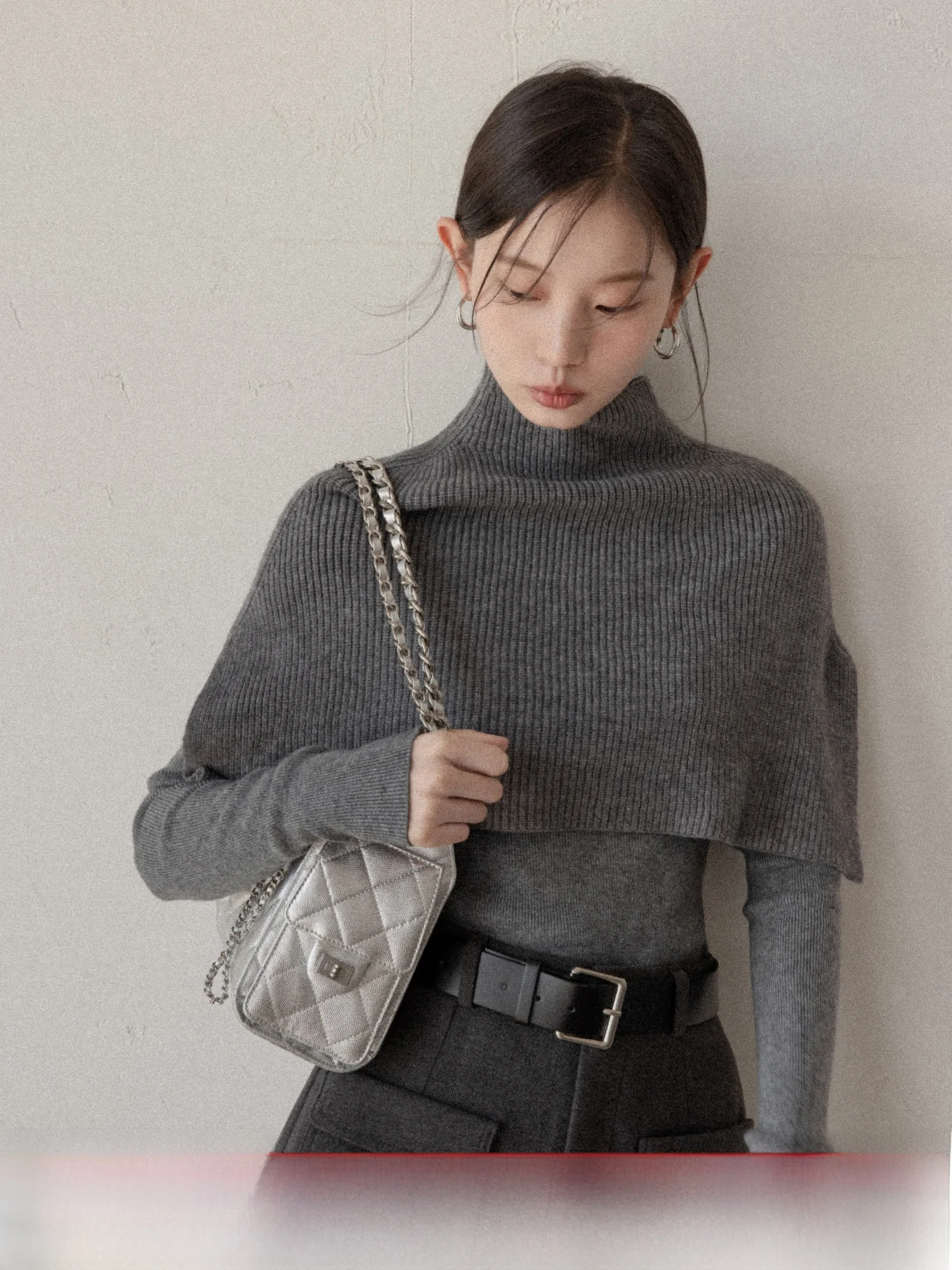 

Sweet round Ne Knitted Sweater Women's Slim Fit Top Two-Piece Set Winter New Design Soft Acrylic Polyester Nylon Blend Casu...