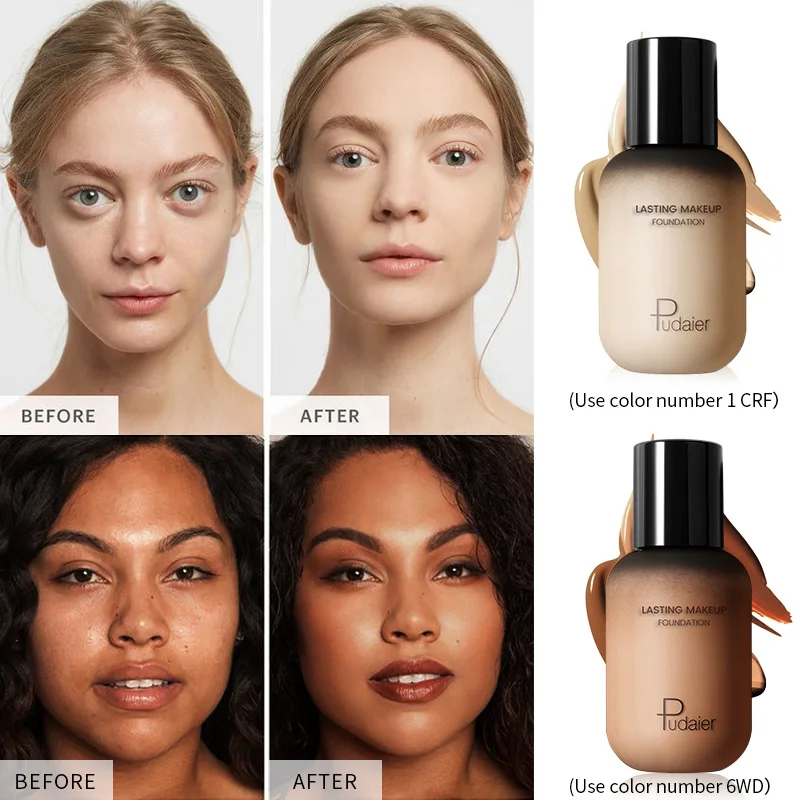 Pudaier 40ml Professionelle Verbergen Make-Up Matte Tonal Basis Flüssigkeit Kosmetik Foundation Creme Für Gesicht Voller Abdeckung