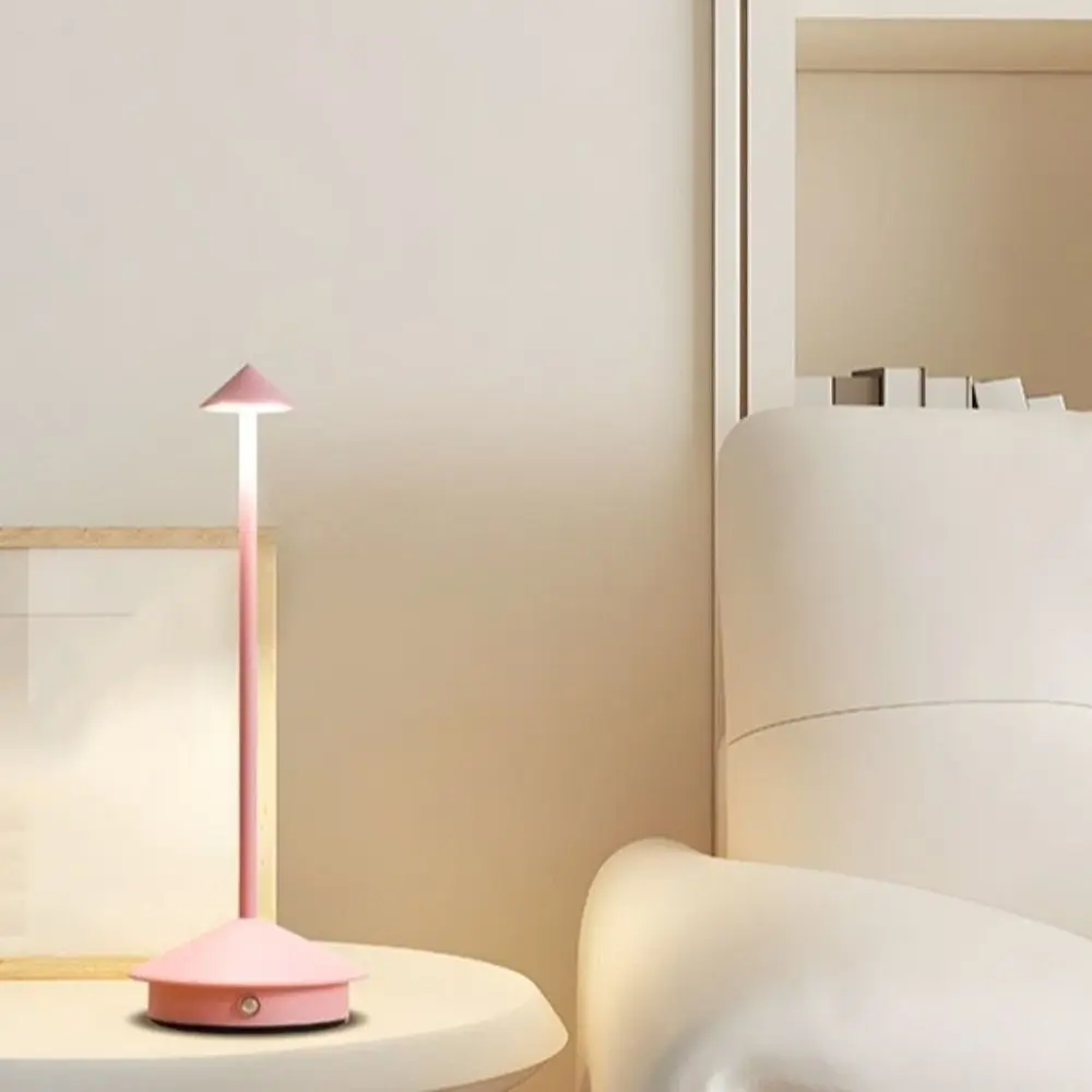 

Настольная лампа LED с конусным основанием, 3 режима освещения, диммируемая, ретро-дизайн, сенсорное управление, беспроводная, ночник, для ресторанов