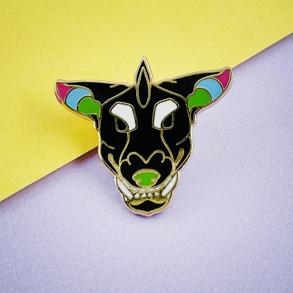 Egyptian Grim Reaper Anubis Pin Colorful Jackal Head Brooch Ancient Mythical Story Character Badge Clothes Retro Accessories