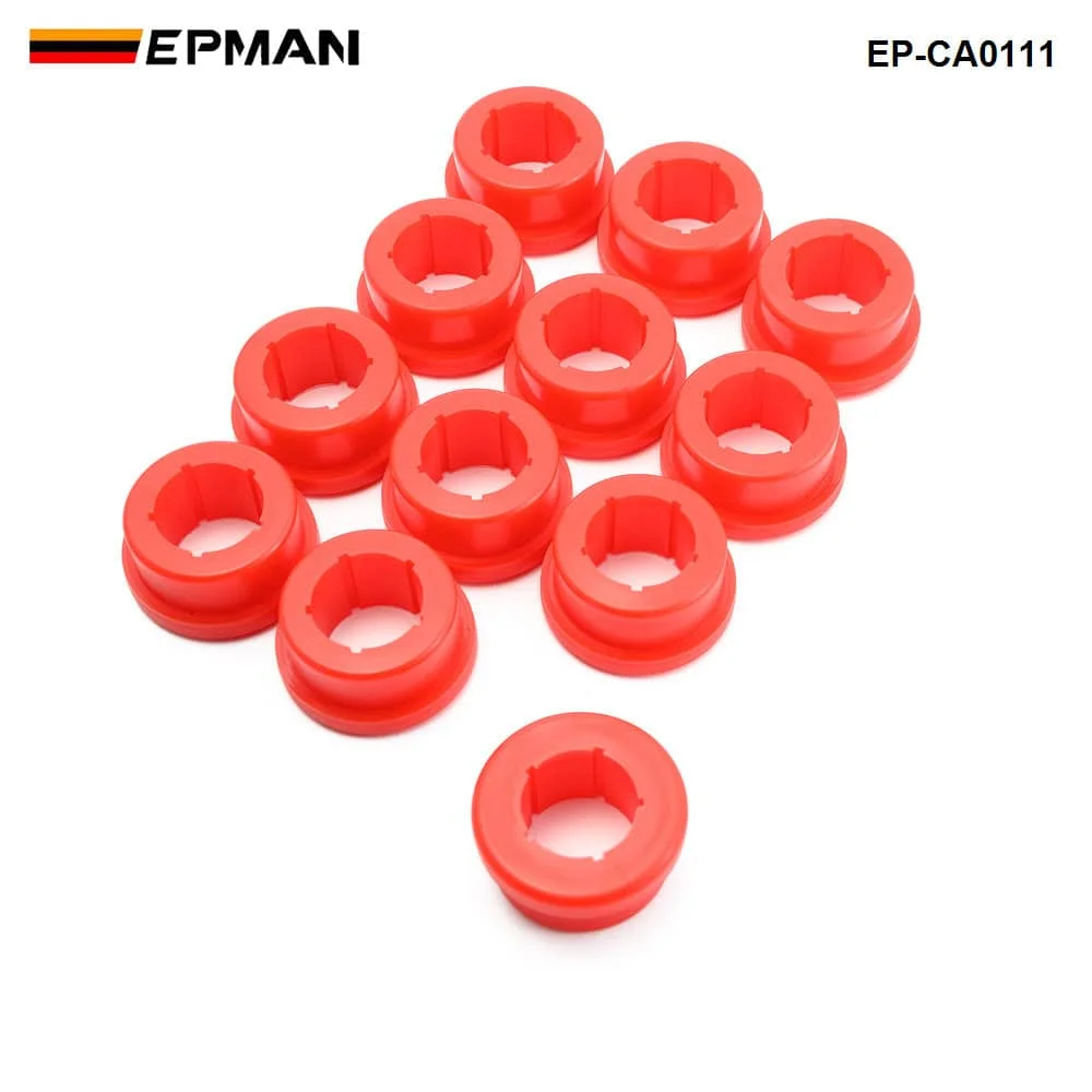 EPMAN 12pcs/lot Lower Control Arm Rear Camber Kit Replacement Bushings (Red/Black) EP-CA0111