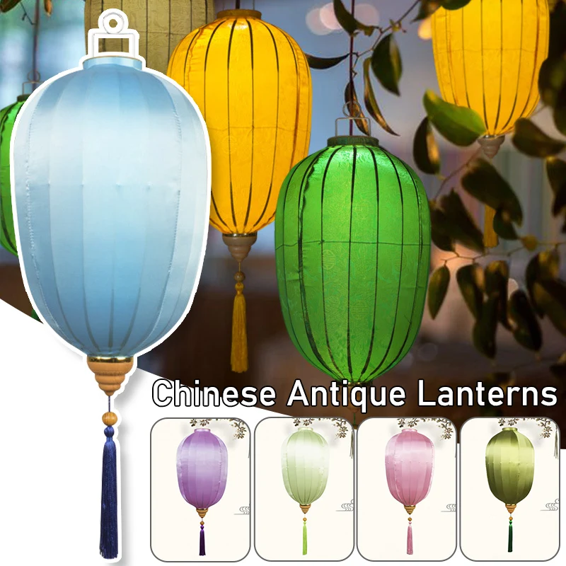 

14 Inch Vietnam Outdoor Silk Lantern Chinese Traditional Festival Palace Lantern Mid-autumn New Year Party Layout Scene Decor