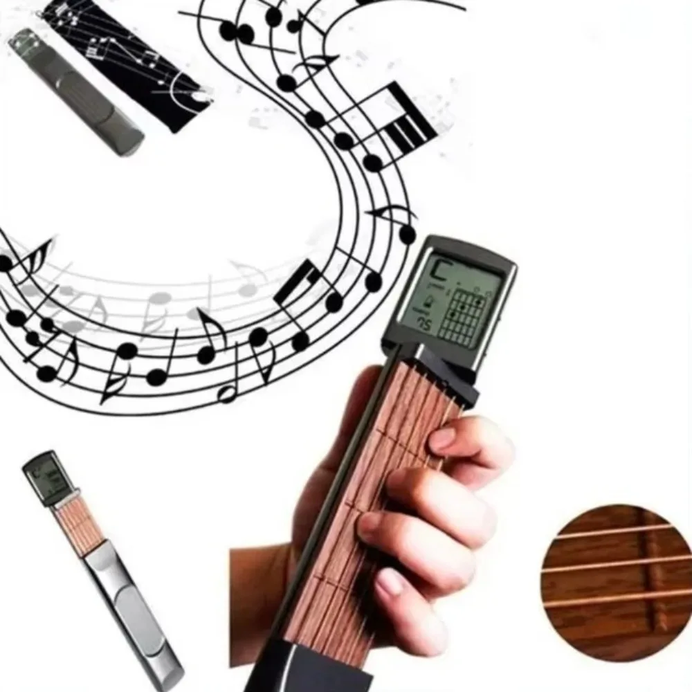 

with Screen Guitar Chord Practice Tool Rotatable Lightweight Pocket Guitar 6 Frets Guitar Chord Trainer for Guitar Beginner