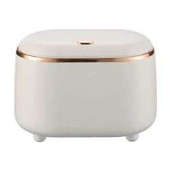 Elegant and Luxurious Desktop Trash Bin with Press-to-Open Lid and Elliptical Shape for Convenient Storage on Countertop