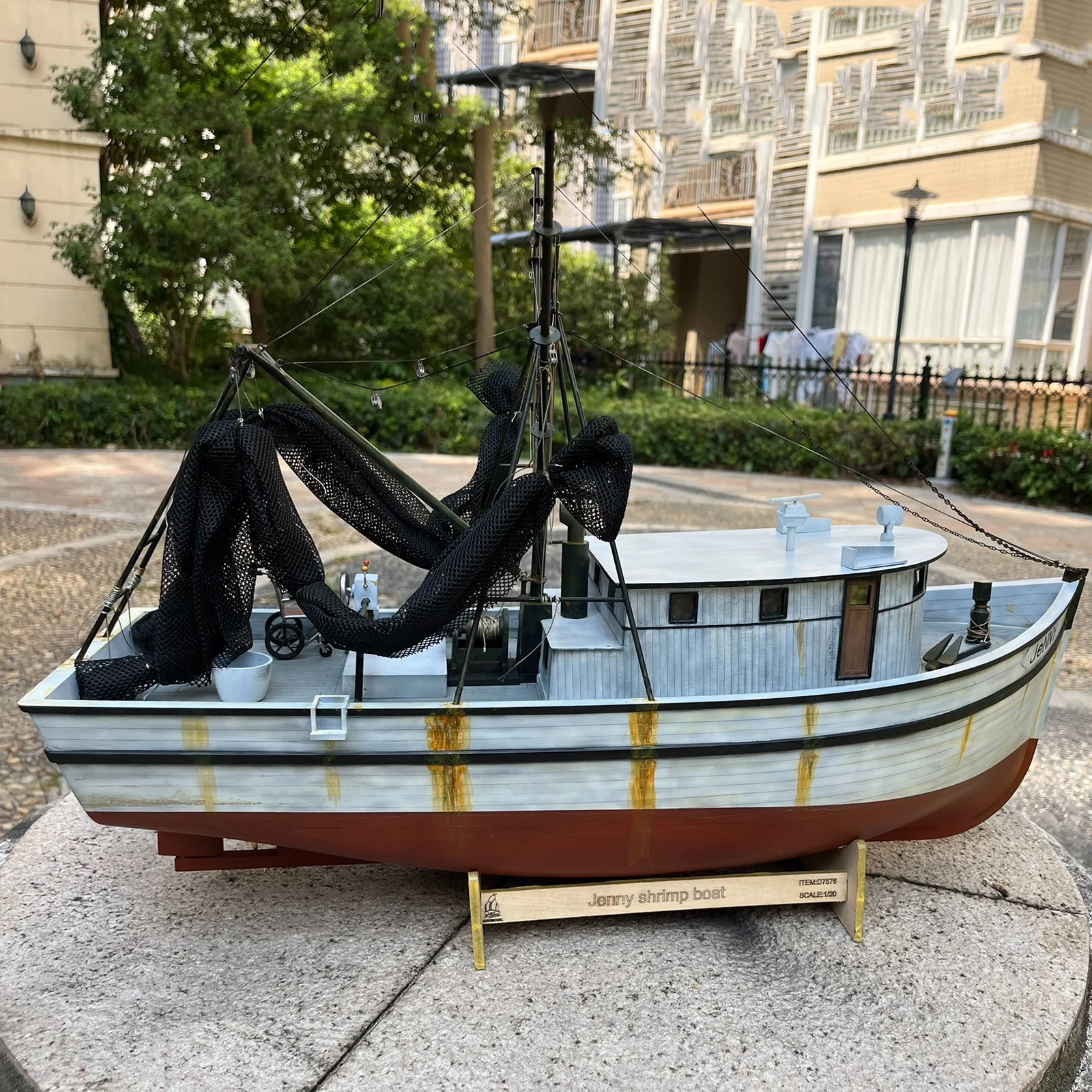 1/20 RC قارب 60 سنتيمتر محرك واحد جيني التحكم عن بعد الروبيان السفن مع الرادار الديناميكي RC Schiffe نموذج RTR سفينة لعبة الصبي هدية #4