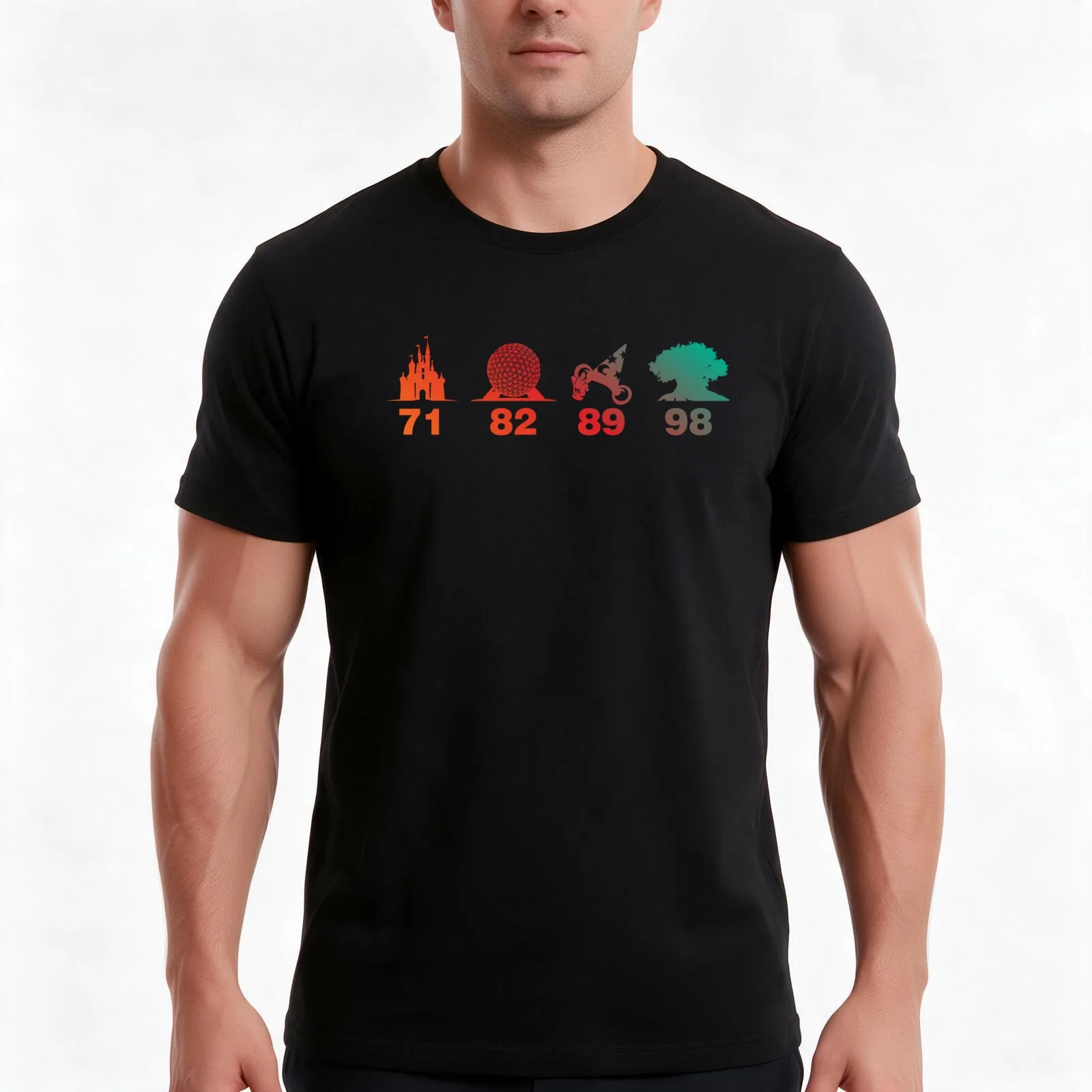 Theme park opening dates- Theme Park Art T-Shirt, Summer Casual Cotton Tee, Oversized Streetwear Tops, Vintage Graphic Print