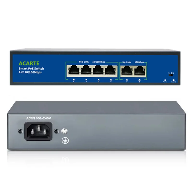 Imagem -05 - Poe Switch Portas 100mbps 48v Comutador de Rede de Vias Iee 802.3 at af para Câmera ip