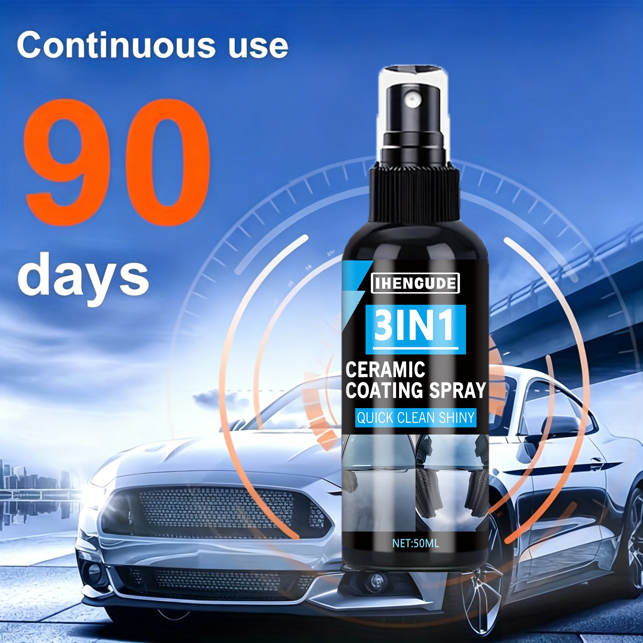 Car Ceramic Nano Coating 3-in-1 - Advanced Hydrophobic Coating Spray for Paint Protection, Polishing and Shine, with Excellent Scratch Resistance and Long-Lasting Durability for Glass, Tires, Etc