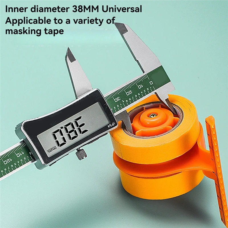 F-F Masking Tape Dispenser Masking Paint Tape Applicator W Scale Adjustable Width For Wall Door Window (With 5 Roll Tape)