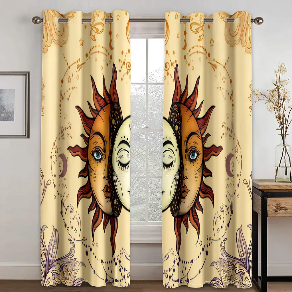 Cheap 3D Dream Catcher Boho Mandola Floral Sun Pattern Thin Window Curtains for Living Room Bedroom Decor 2 Pieces Free Shipping