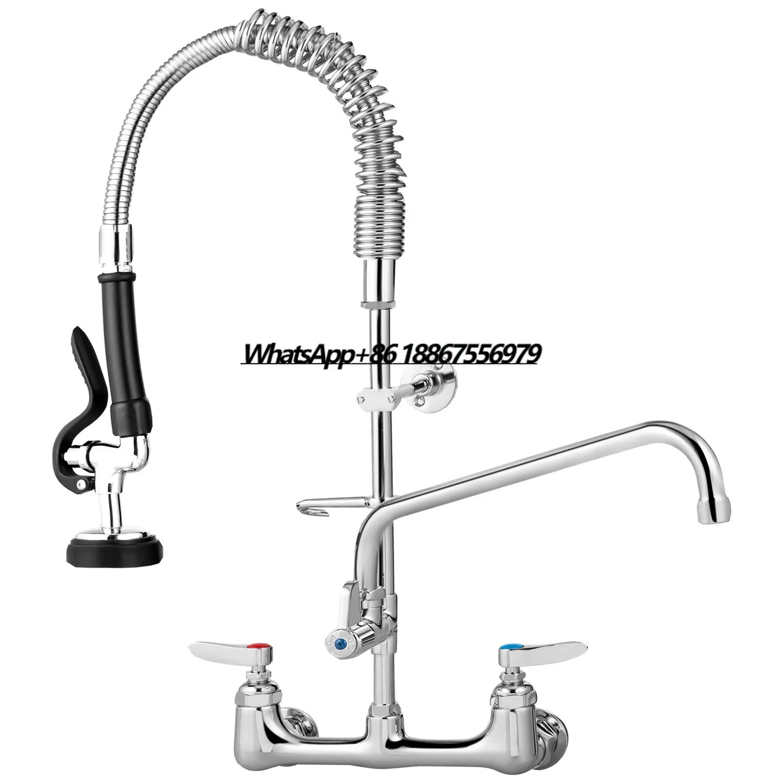 

Eco Friendly Sink Faucet with Pre-Rinse Sprayer and Add-on Swing Pot Filler Faucet,8 Inch Center Commercial Kitchen Sink Faucet