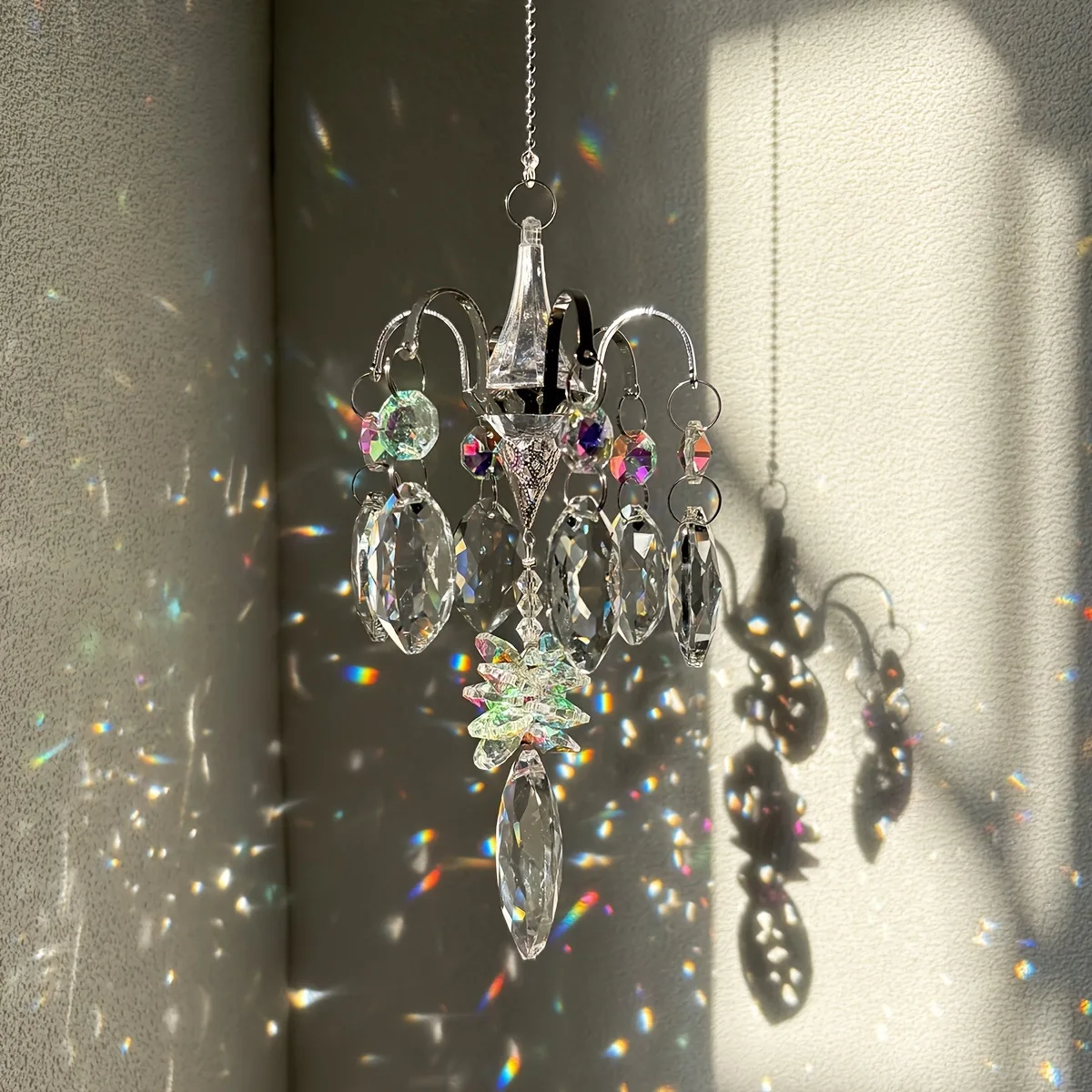 Crystal Sun Catcher Hanging Crystal Glass Suncatcher Rainbow Prism Suncatchers Window Balcony Garden Outdoor Crystal Decoration
