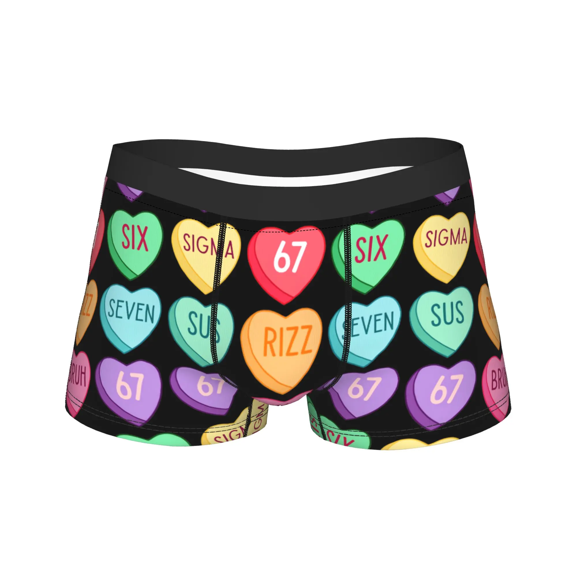 

Valentine's Day Heart Underwear Design Trunk High Quality Males Underpants Comfortable Shorts Briefs Gift Idea