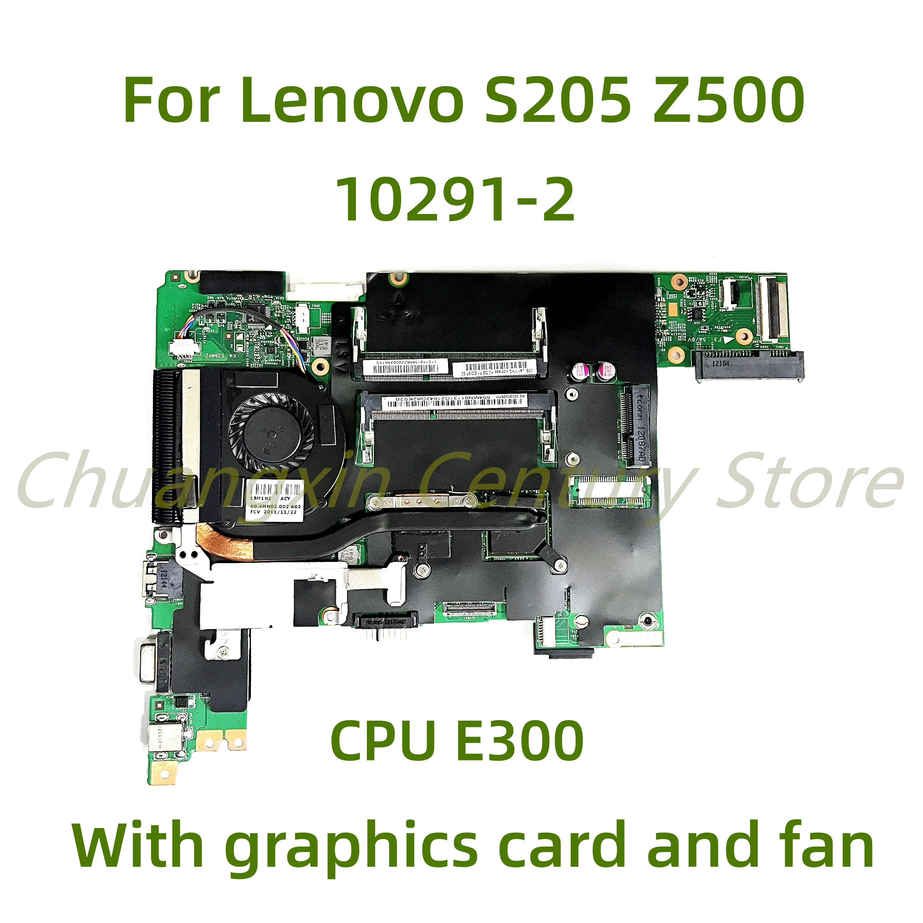 

Suitable for Lenovo S205 Z500 laptop motherboard 10291-2 with CPU E300 With graphics card and fan 100% Tested Fully Work