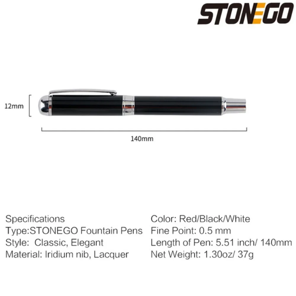 STONEGO ปากกาหมึกซึมโลหะ Gold Nib Upscale เครื่องเขียนสําหรับสํานักงานธุรกิจการประชุมโรงเรียน Chic ของขวัญ