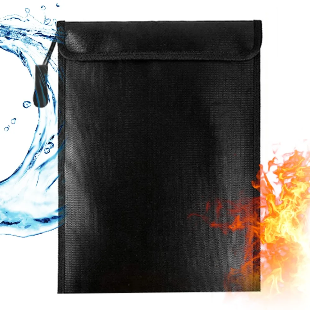 Fiberglass Fire Fireproof Document Bag Large Capacity Water Proof Fire Fireproof Storage Pouch Thickened Practical Storage Bag