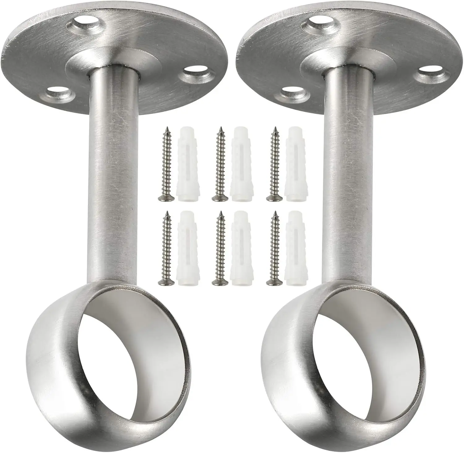 Heavy Duty Closet Rod Brackets Closet Shower Curtain Rod Bracket Ceiling-Mount Brackets Closet Rod Holders