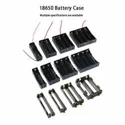 18650/26650 Battery Holder with Switch & Cover, DIY Power Battery Organizer Box 1/2/3/4 Sections, Wire PCB Legs Battery Storage