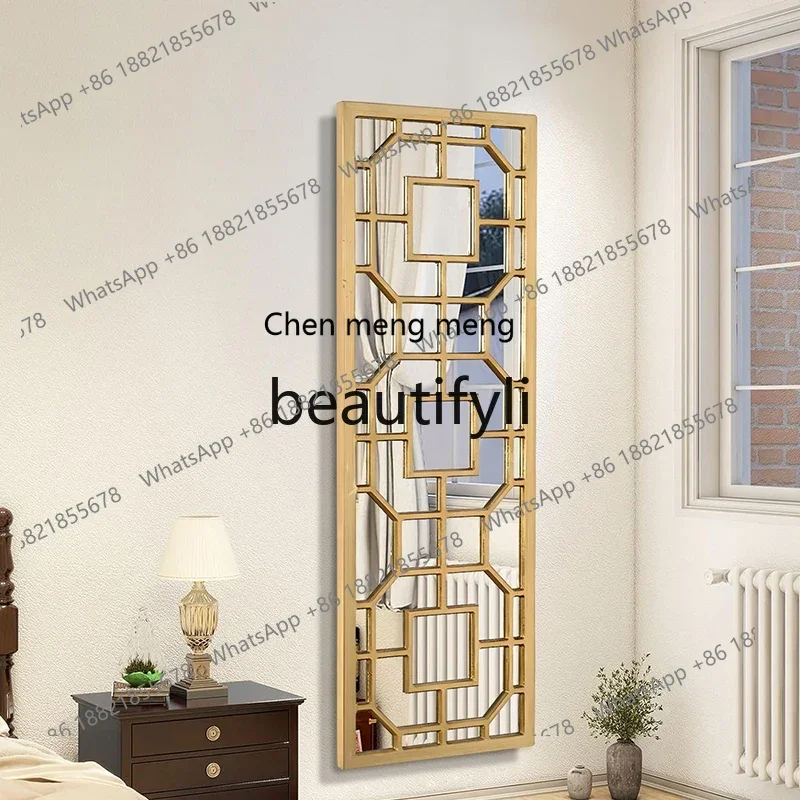D06 Customized medieval mirror window-shaped background wall combination wall-mounted mirror entrance Chinese decorative mirror
