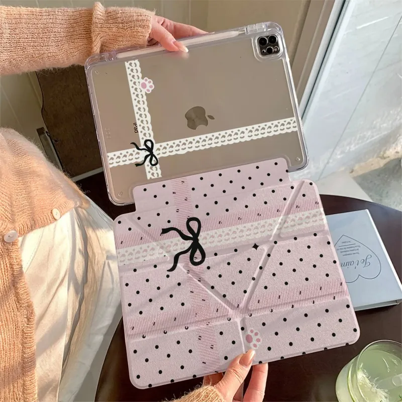 Ins Line Wave Point Butterfly Y2K Cover For iPad Pro 13 11th M5 M4 12.9 A16 10 8 7 9th 10th Air 11 M2 M3 Mini Tablet Case