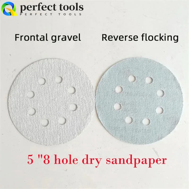 

5-Inch 8-Hole Dry Sandpaper Car Atomic Ash Grinding Flocking Round 125mm Sander Sandpaper