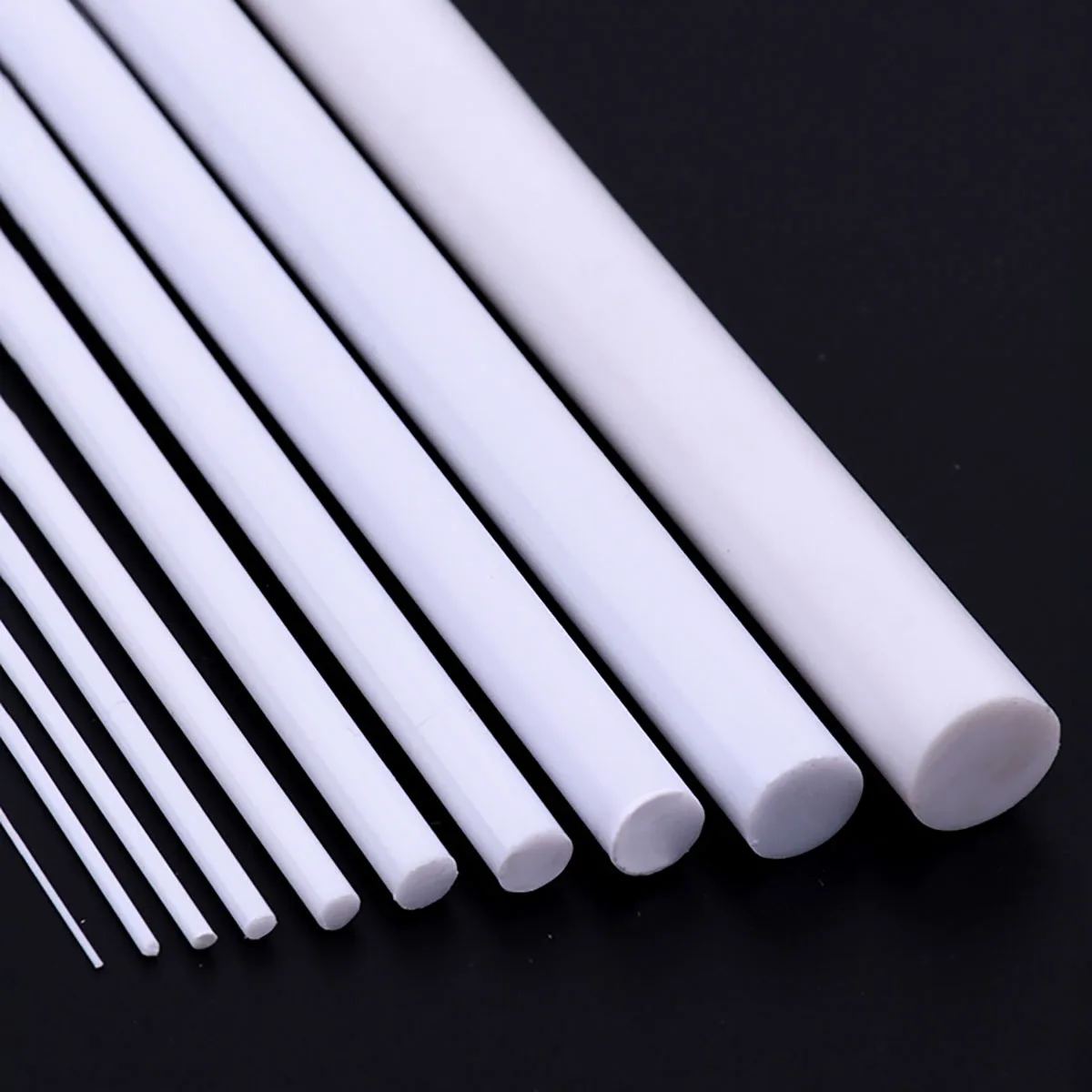20PCS Length 25cm ABS Round Solid Bar Diameter 1 - 15mm Plastic White Welding Rods DIY House Sand Table Model Building Making