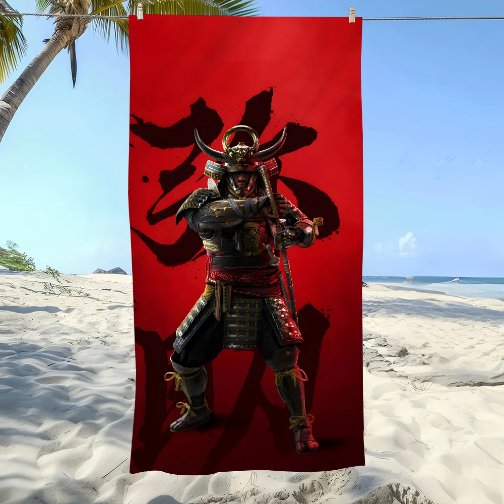 A-Assassins Creed Gaming Beach Towel, S-Shadows Theme Soft Microfiber Quick Dry Absorbent for Travel Shower Gym Camping