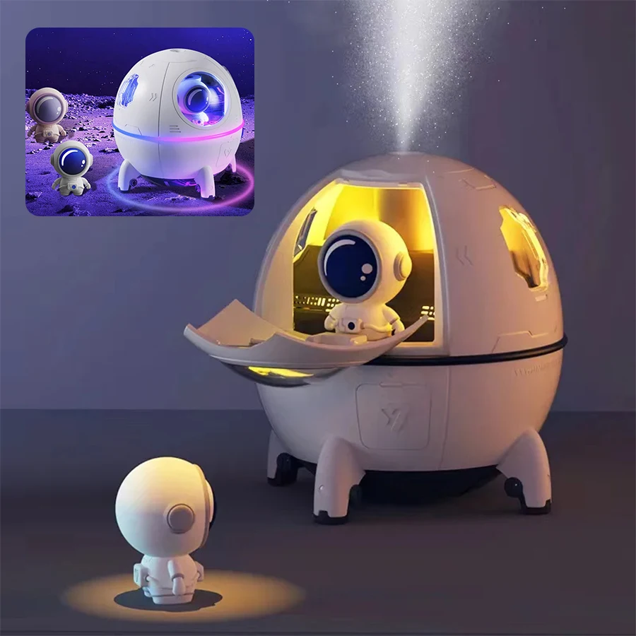 LED Night Light USB Rechargeable Lamp 7 Colors Changeable Mood Light Bedroom Decoration Gift Astronauta Space Capsule Humidifier