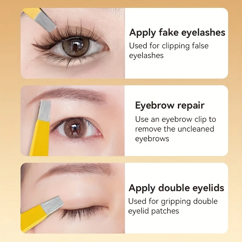 스테인레스 스틸 경사 눈썹 클립 4 Pcs 세트 고급 눈썹 족집게 미세 머리 제거 헤어 뷰티 메이크업 도구