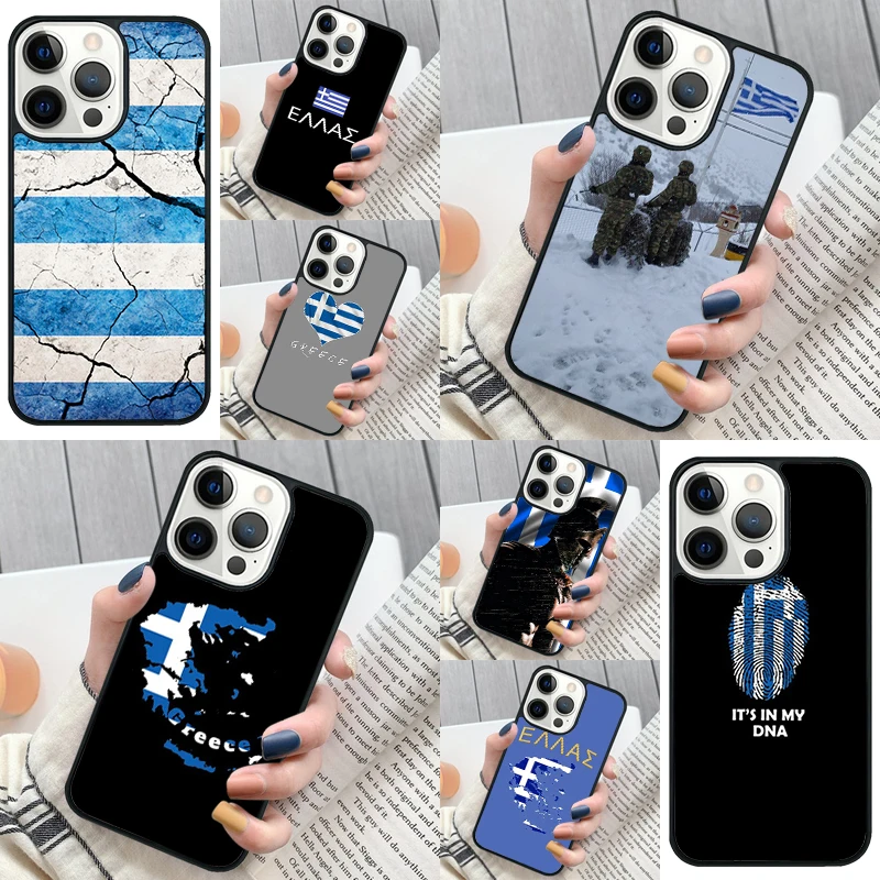 Greek Greece Flag Phone Case Cover for iPhone 16 12 mini 11 13 14 15 Pro Max SE 2020 for Apple 7 8 Plus Coque