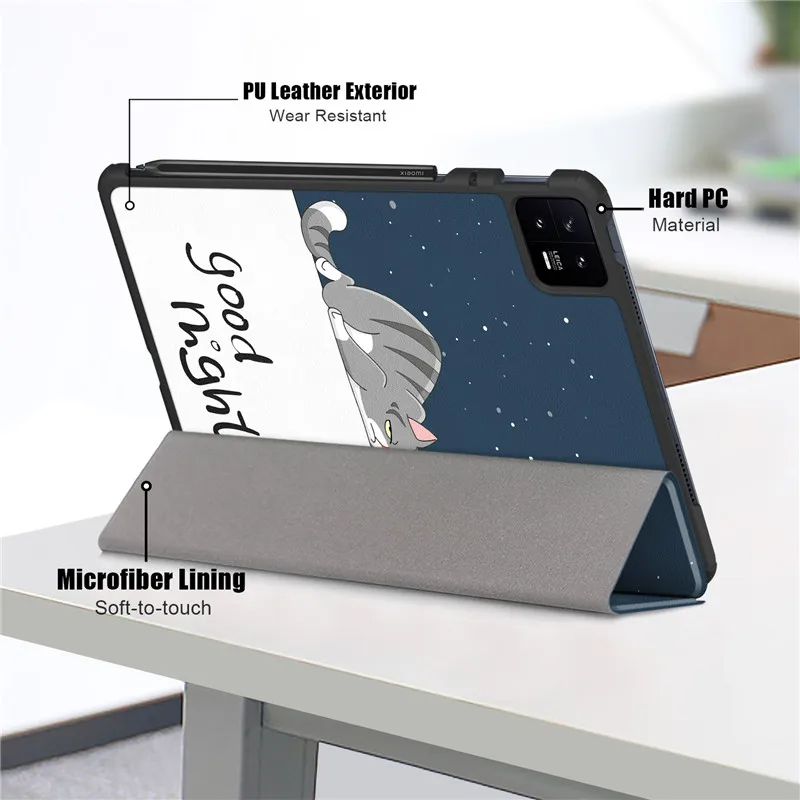 Funda For Xiaomi Pad 6 Case Cute Painted Magnetic Leather Cover For Coque Xiaomi Pad 6 Pro 11 inch Mi Pad 6 Case Smart Cover