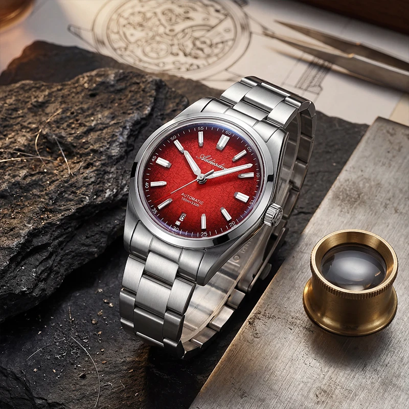 

ADDIESDIVE 39 мм Роскошные мужские механические наручные часы K1 с купольным стеклом, водонепроницаемые до 100 м, светящиеся, автоматические дайверские часы 8215