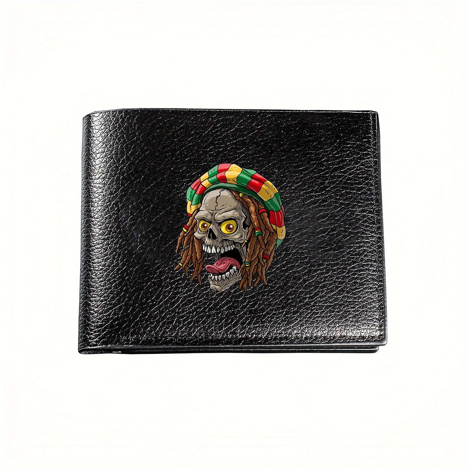 

Прохладный кошелек Rastafarian с черепом в стиле регги и дредами, деловой мужской повседневный элегантный простой практичный качественный кошелек, стильный принт Gr