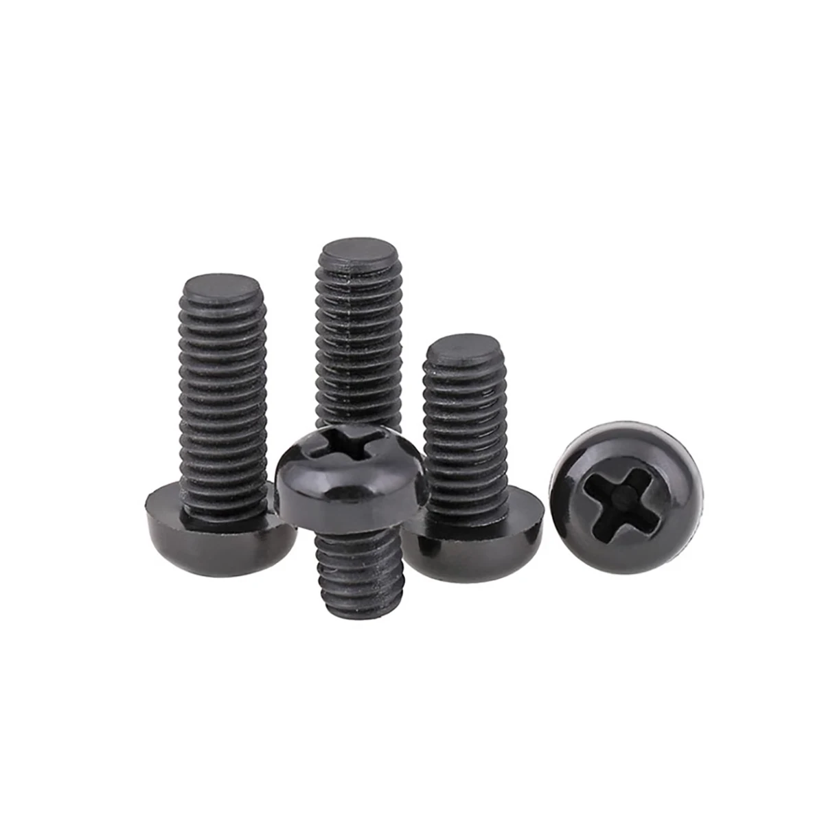 

M2M2.5M3M4M5M6M8 Black Nylon Cross Groove Round Head Screw Plastic Pan Head Extended Insulated Small Bolt