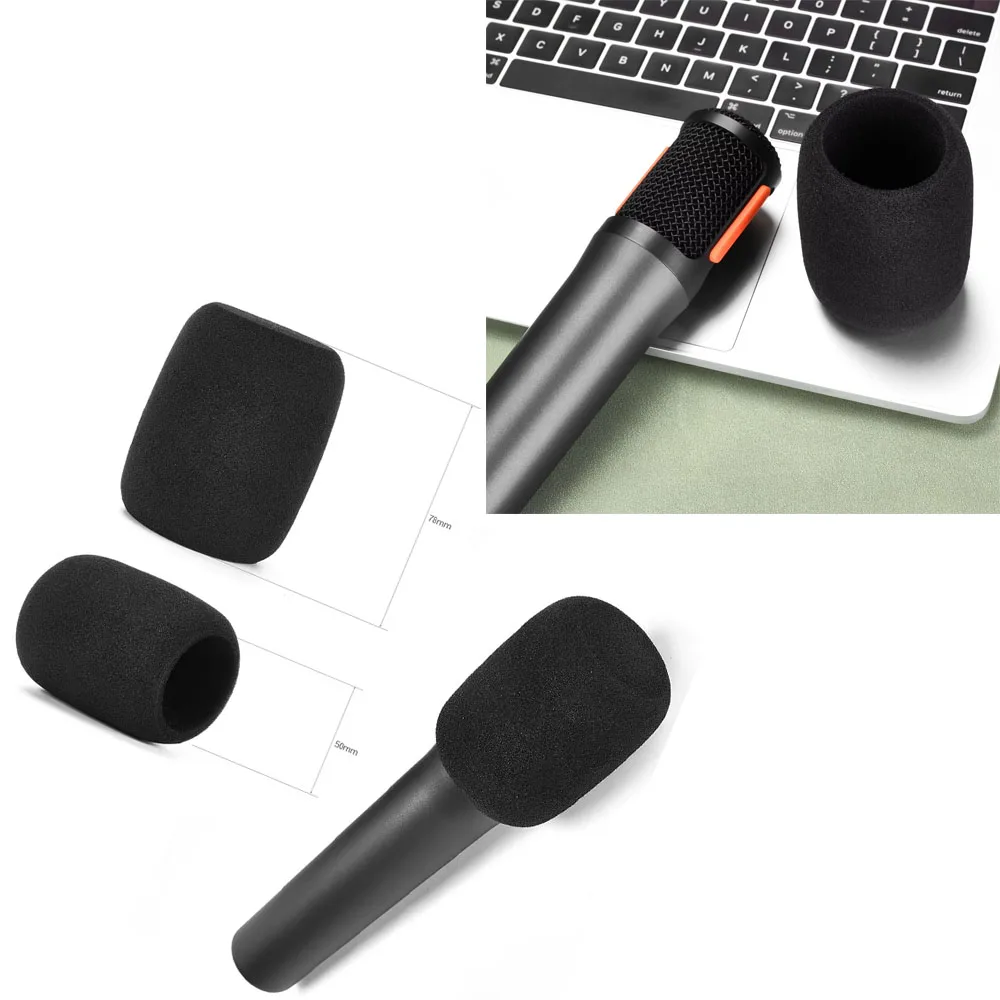 for JBL PartyBox Wireless Mic Microphone Dust Cover Microphone Windshield Sponge Cover Black